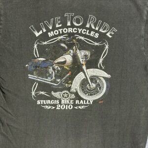 2010 Sturgis S Dakota Motorcycle Rally T Shirt Mens‎ L Black Faded Live To Ride
